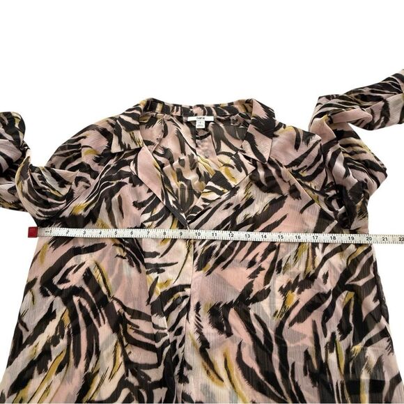 Bar III Animal Print Long Sleeve Blouse - Picture 6 of 9